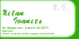 milan ivanits business card